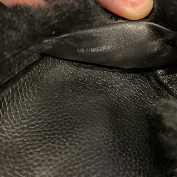 Vince Garrison Black Fur & Leather Pool Slide Size 41/11M - Picture 7 of 7